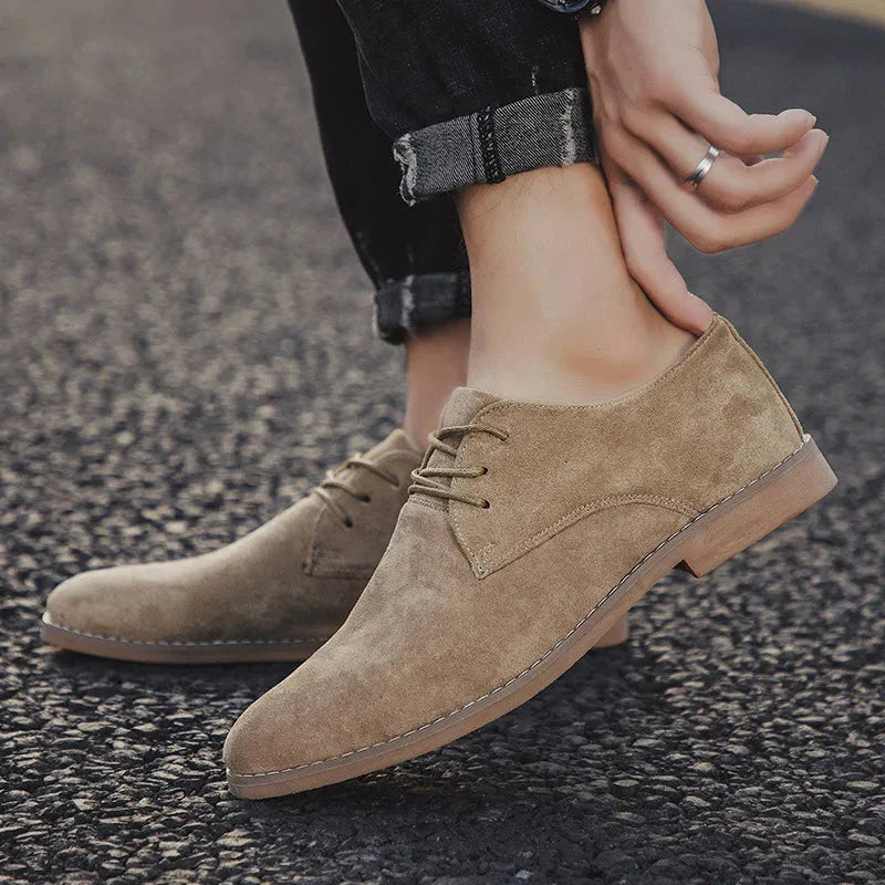 Men's Brushed Lace Up Shoes with Cushioned Insole | Smart Shoes for Office and Evenings
