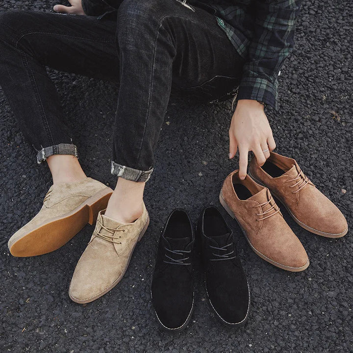 Men's Brushed Lace Up Shoes with Cushioned Insole | Smart Shoes for Office and Evenings