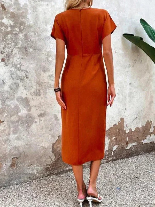 Wavina | Wrap V Neck Midi Summer Dress 4