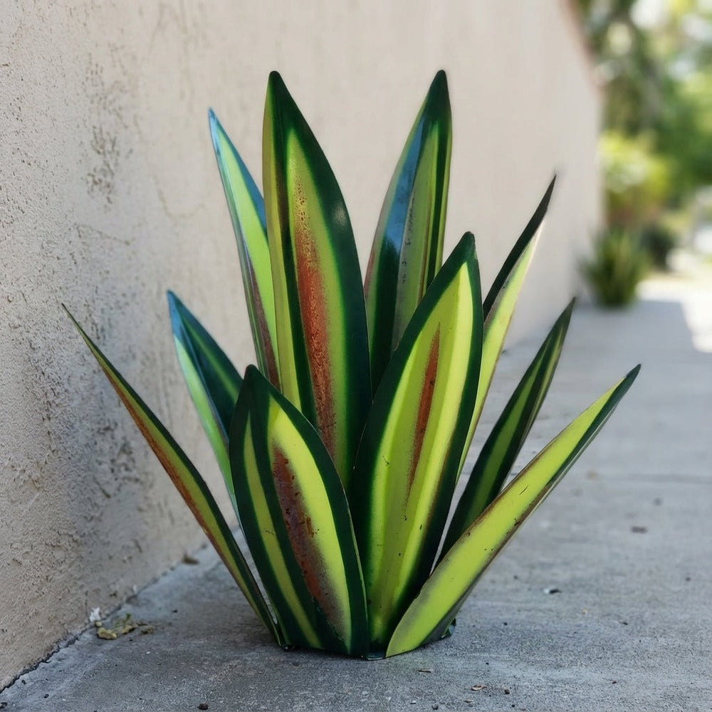 Agavelle agave-inspired metal garden ornament, decorative sculptural design