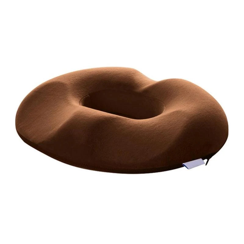 Men's seat cushion in grey showing contoured edges and supportive memory foam core