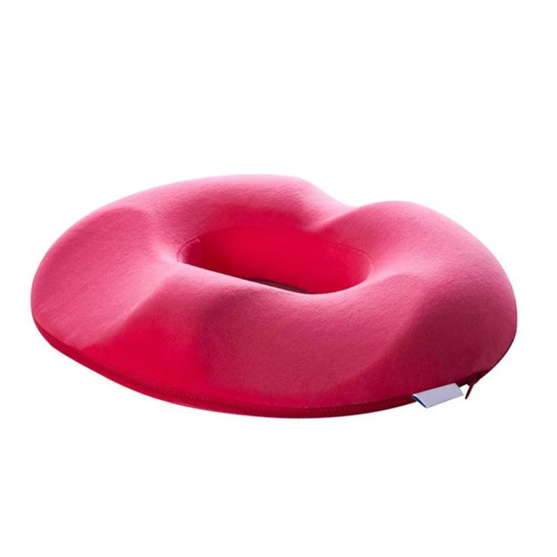 Donut-shaped coccyx cushion with soft polyester cover in multiple colour options for men