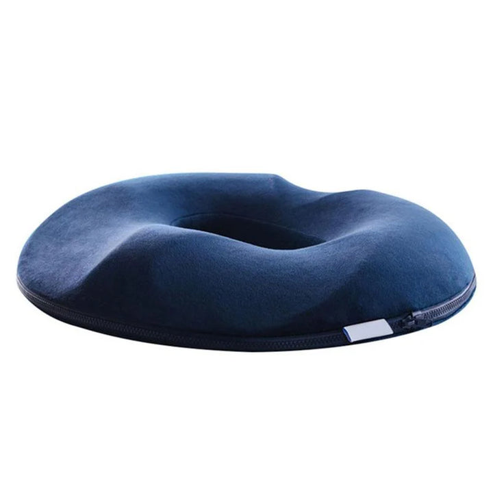 Side view of memory foam seat cushion showing supportive thickness and ergonomic profile