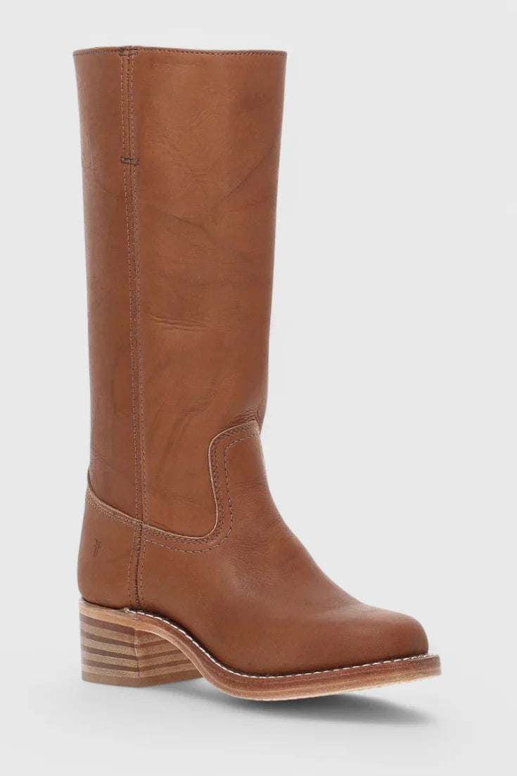 Classic Knee-High Heeled Boots in black showing versatile styling option