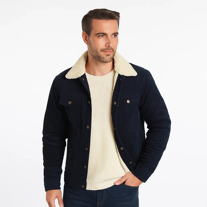 Men's Plush Lined Trucker Jacket | Warm Casual Jacket for Autumn and Winter