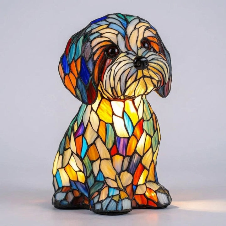 Aurapup decorative animal accent lamp - Maltese design