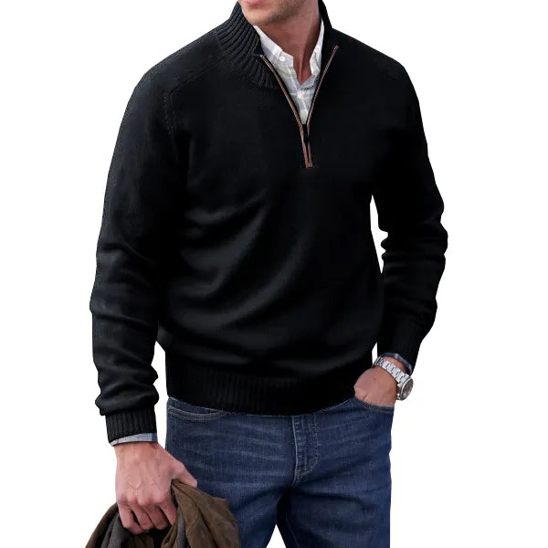 Men's Fine Knit Quarter Zip Jumper | Smart Layer in Nine Colours for Autumn and Winter