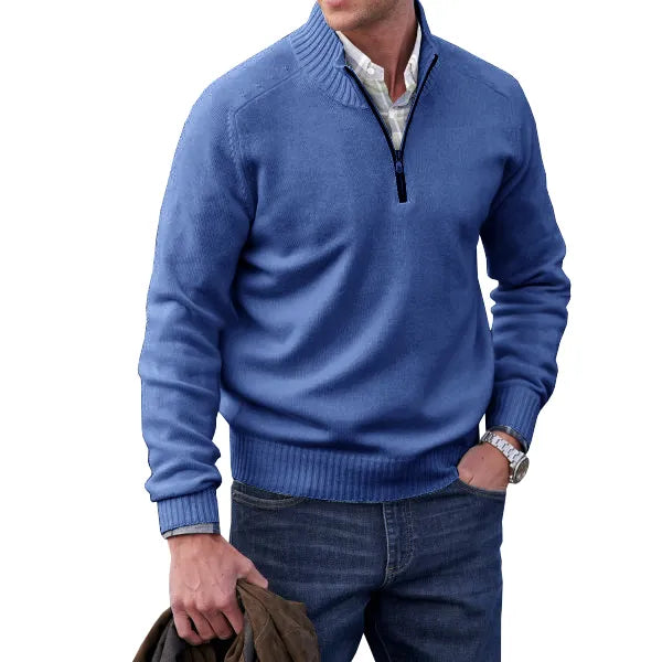 Men's Fine Knit Quarter Zip Jumper | Smart Layer in Nine Colours for Autumn and Winter
