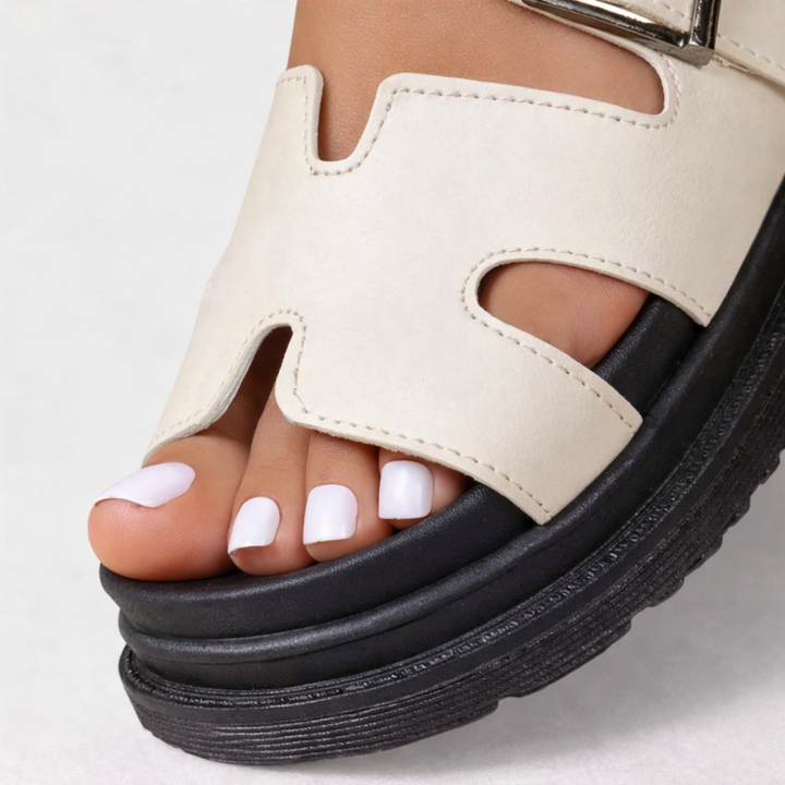 Women's Walking Sandals in black paired with casual summer outfit for everyday comfort and versatile styling