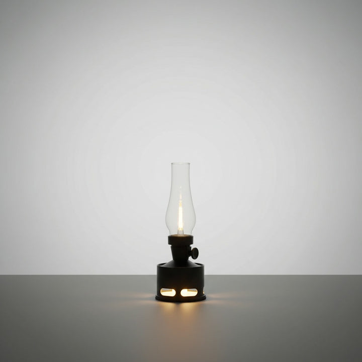 Flarique green vintage lantern, glowing warm light