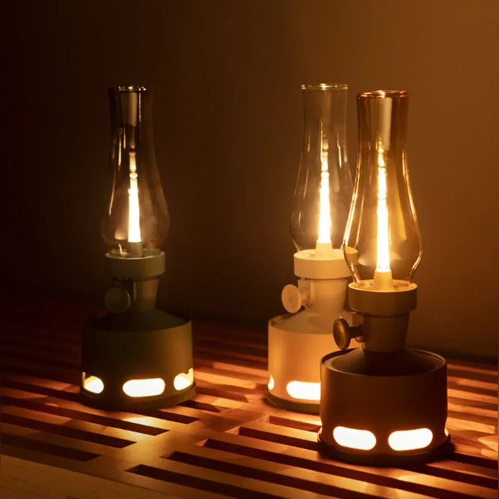 Flarique green vintage lantern, brightness control detail