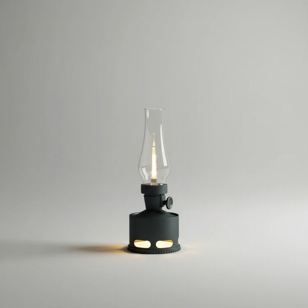 Flarique rechargeable vintage lantern in green, full product shot