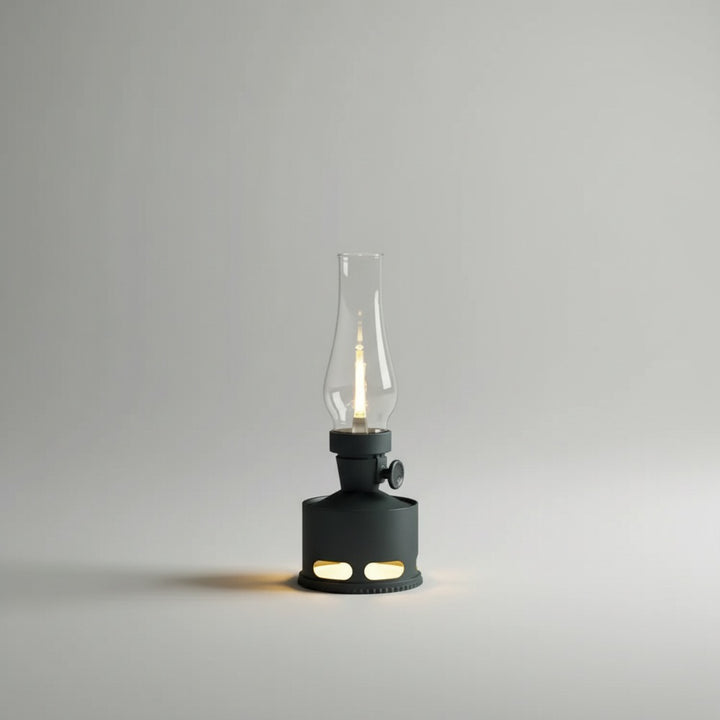 Flarique rechargeable vintage lantern in green, full product shot