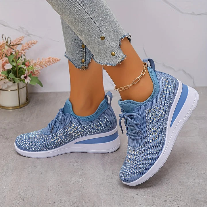 Premium Comfortable Orthopedic Shoes on foot highlighting everyday wearability and embellished design