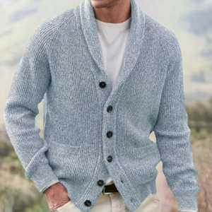 Men's Shawl Collar Button Cardigan | Chunky Knit Layer for Autumn and Winter