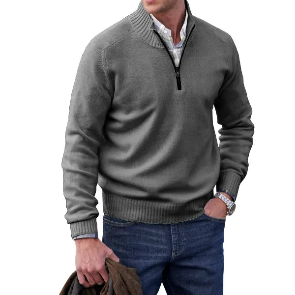Men's Fine Knit Quarter Zip Jumper | Smart Layer in Nine Colours for Autumn and Winter