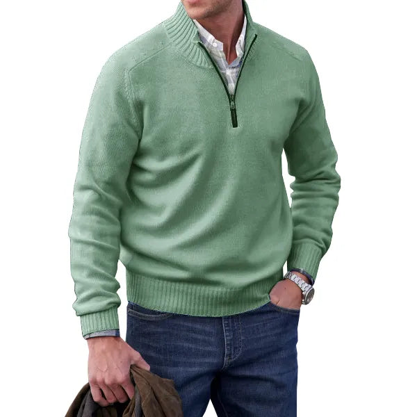 Men's Fine Knit Quarter Zip Jumper | Smart Layer in Nine Colours for Autumn and Winter