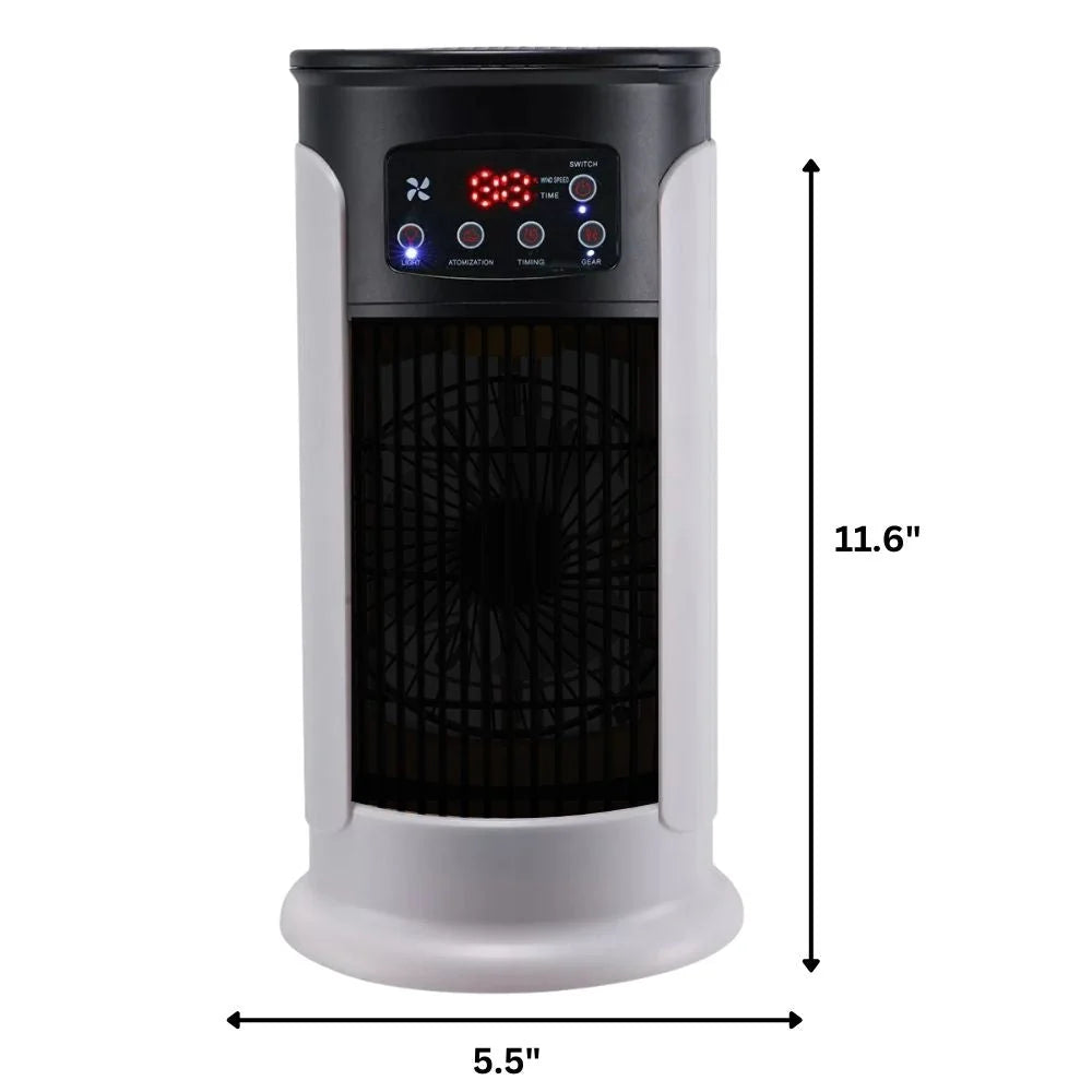 Compact windowless air conditioner operating quietly in home office environment with energy efficient performance