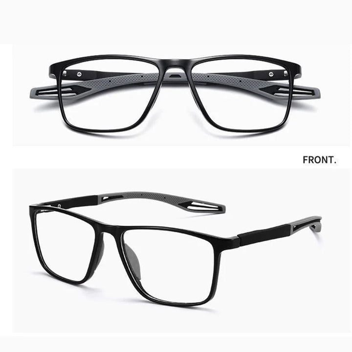 Sport Ultra-Light Anti-Blue Light Progressive Glasses folded view showing compact titanium frame