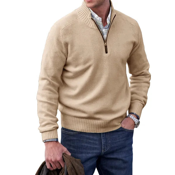 Men's Fine Knit Quarter Zip Jumper | Smart Layer in Nine Colours for Autumn and Winter