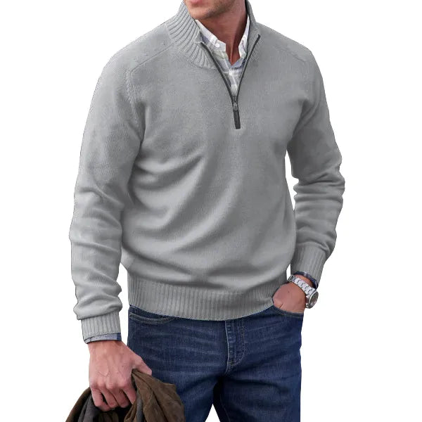 Men's Fine Knit Quarter Zip Jumper | Smart Layer in Nine Colours for Autumn and Winter