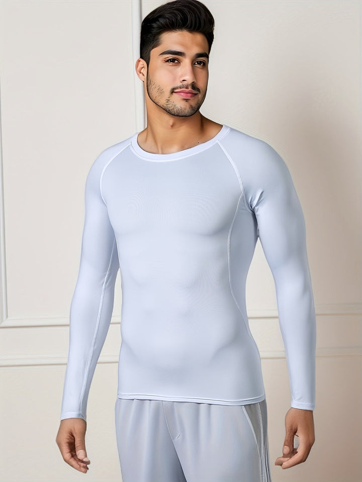 Men's compression base layer set in white