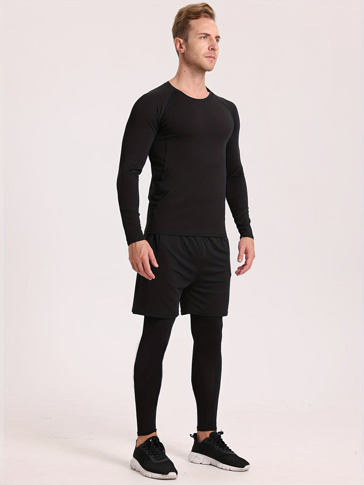 Men's compression base layer set in black