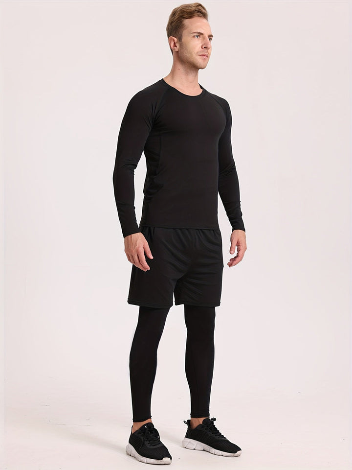 Men's compression base layer set in black