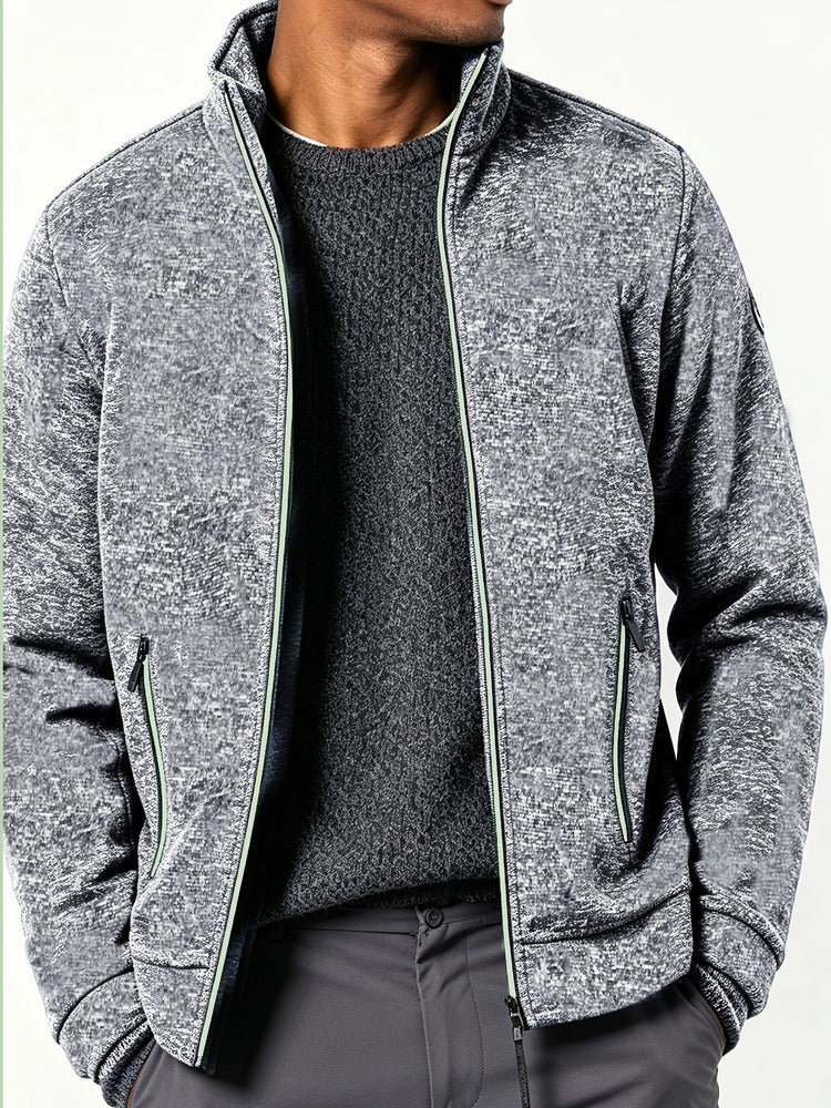 Men's full zip knitted jacket