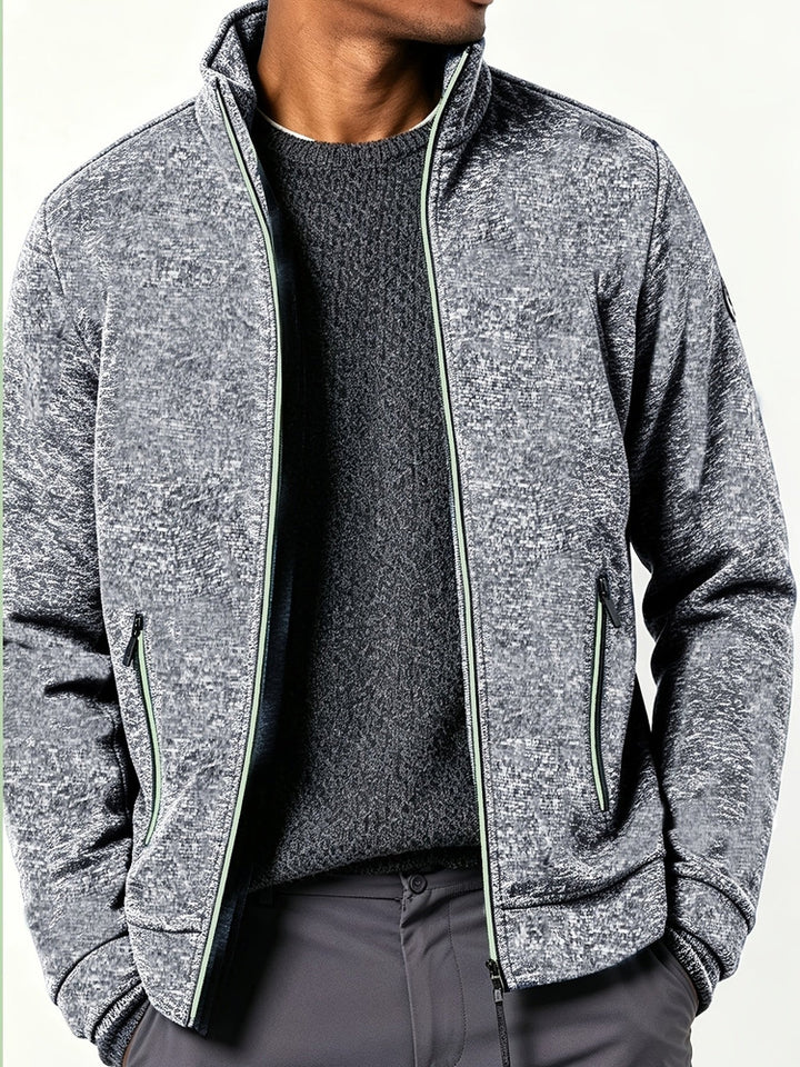 Men's full zip knitted jacket
