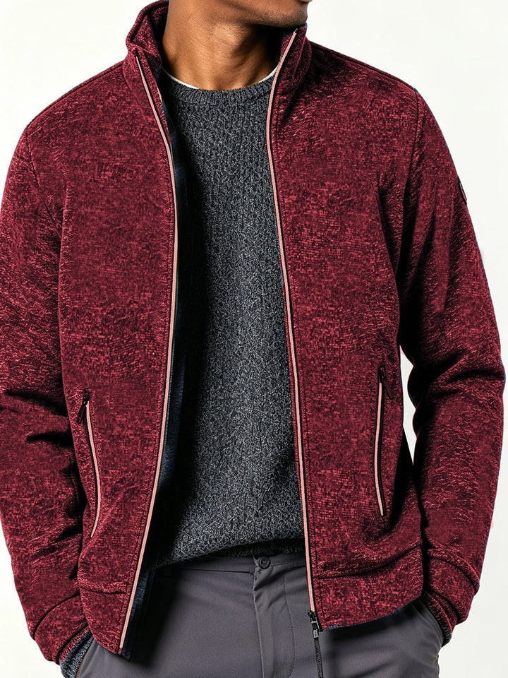 Men's full zip knitted jacket