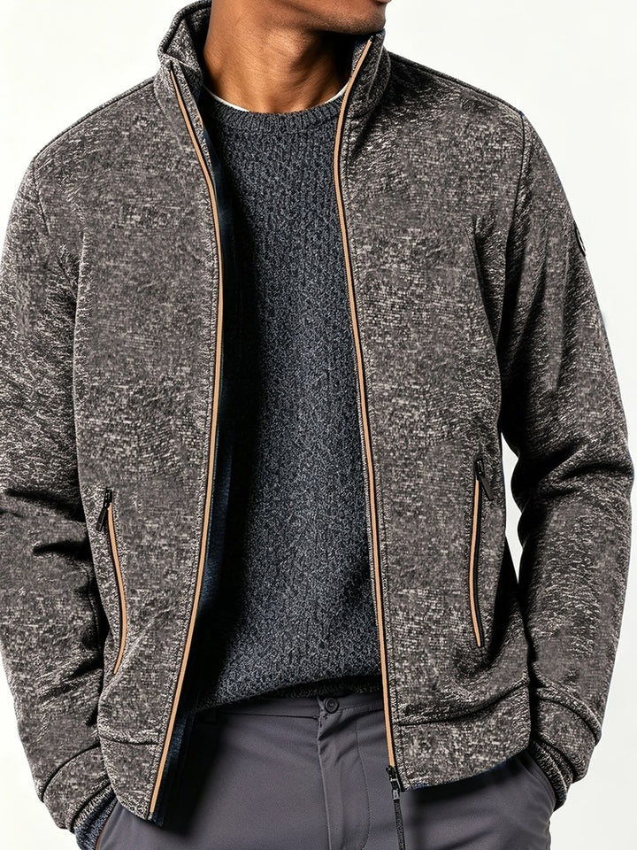 Men's full zip knitted jacket