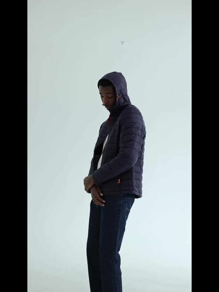 Men's hooded quilted puffer jacket