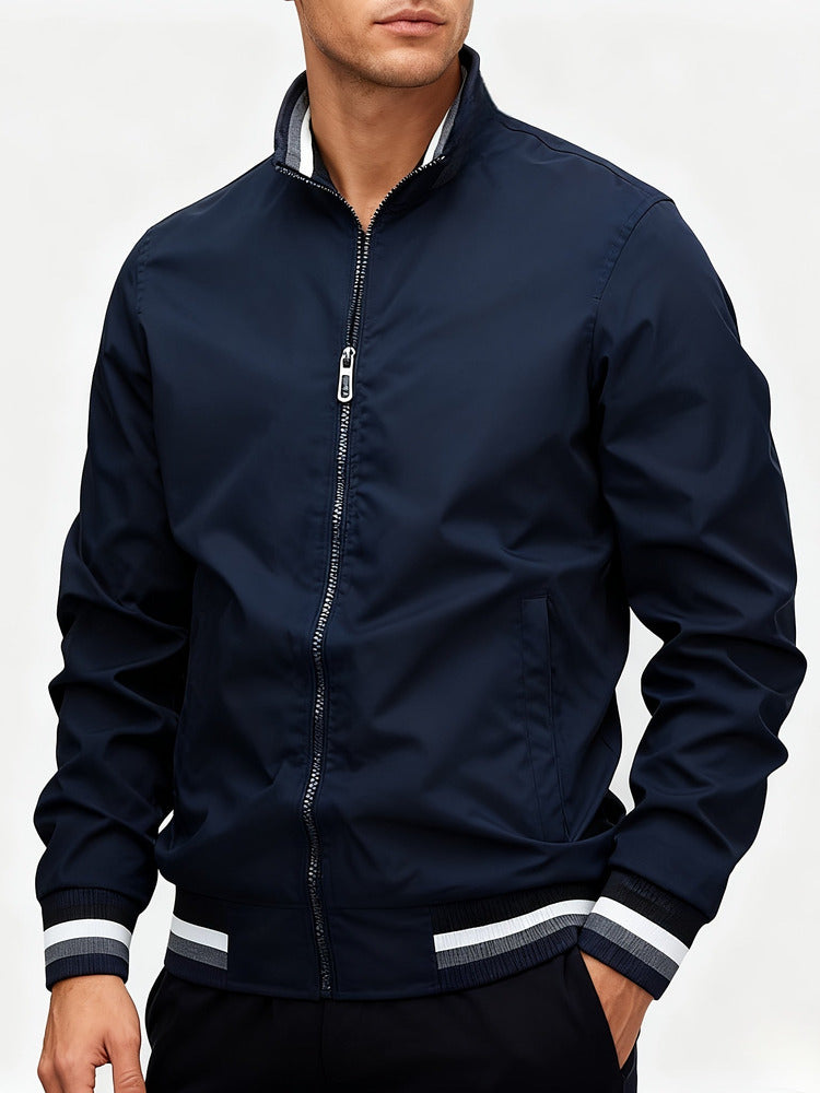 Men's lightweight bomber jacket in navy blue