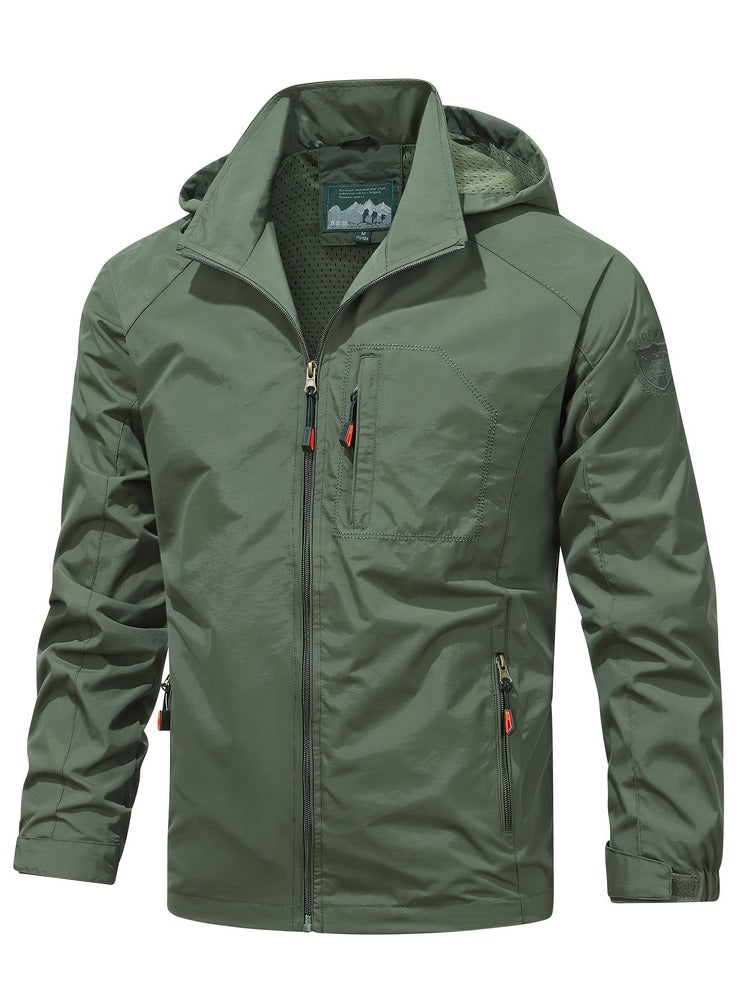 Men's lightweight hooded windbreaker