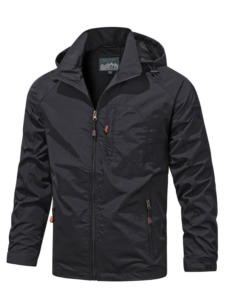 Men's lightweight hooded windbreaker