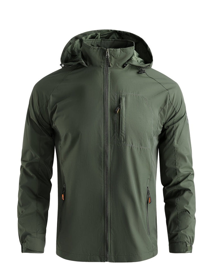 Men's lightweight hooded windbreaker
