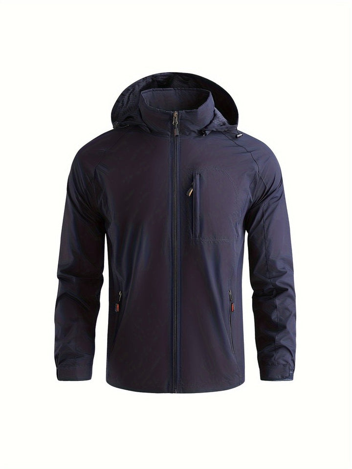 Men's lightweight hooded windbreaker