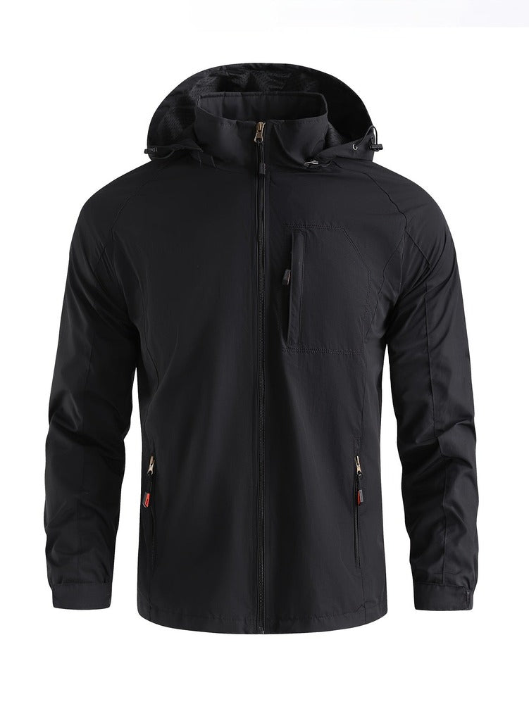 Men's lightweight hooded windbreaker