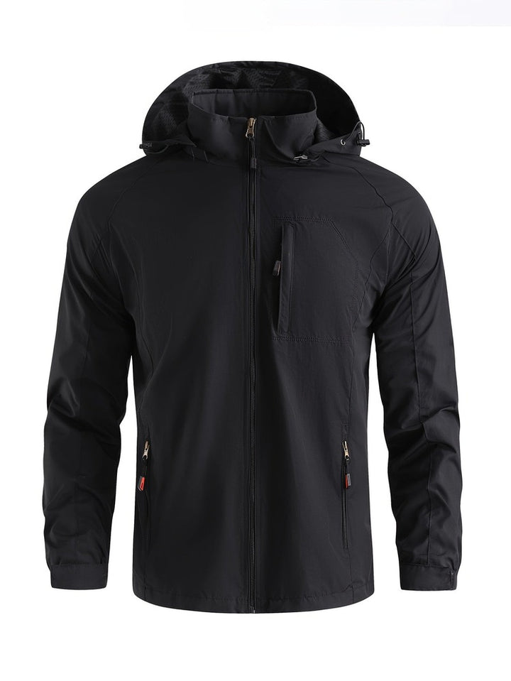 Men's lightweight hooded windbreaker
