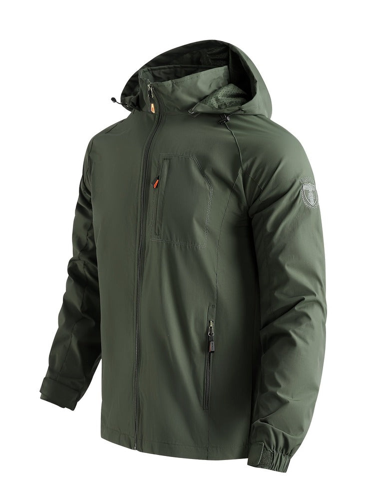 Men's lightweight hooded windbreaker