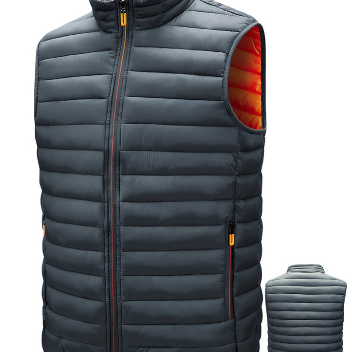 Men's lightweight quilted gilet in dark grey