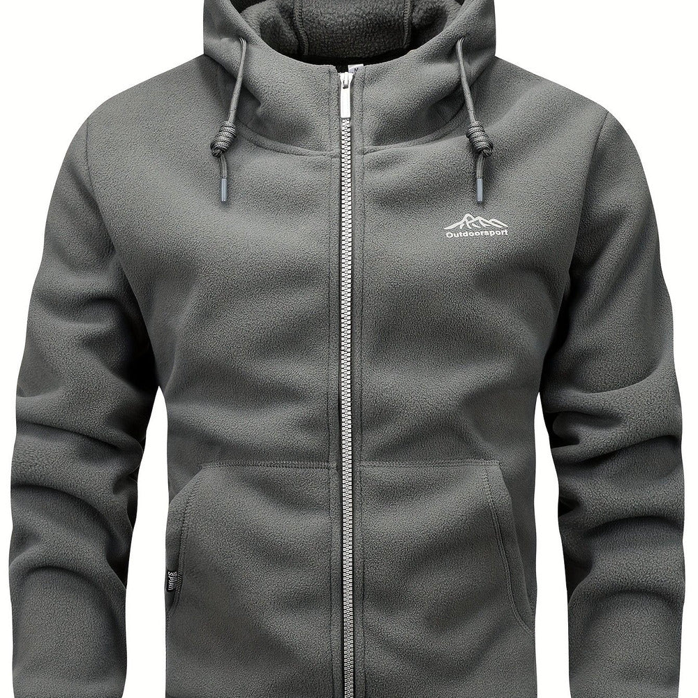 Men's thick zip-up hoodie in dark grey