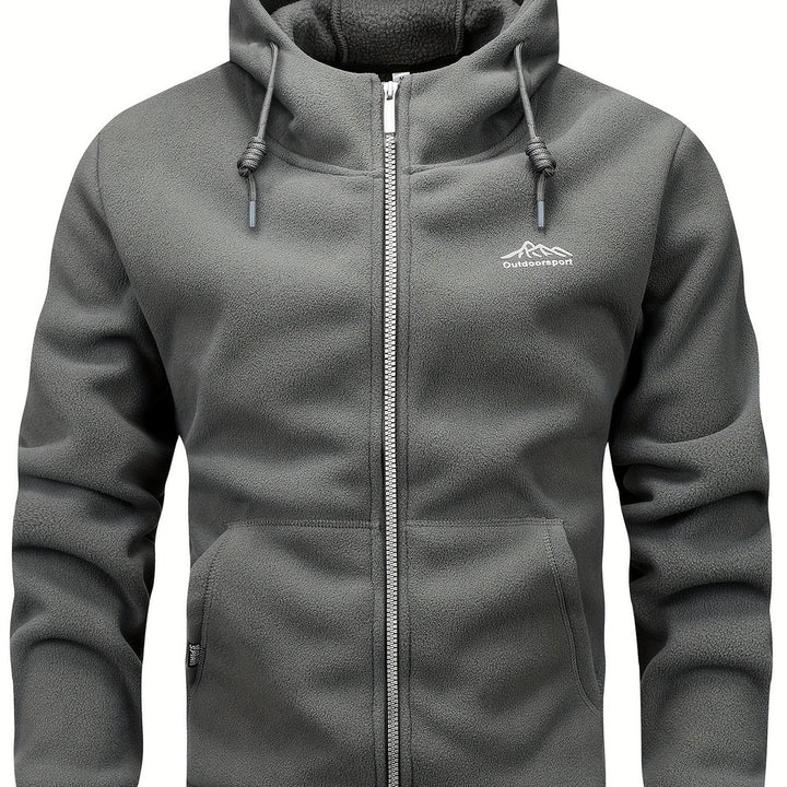Men's thick zip-up hoodie in dark grey