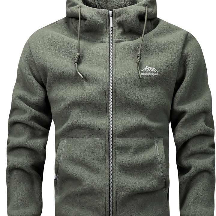 Men's thick zip-up hoodie in fern green