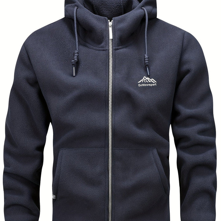 Men's thick zip-up hoodie in navy