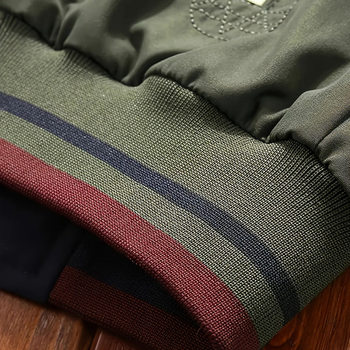 Men's reversible bomber jacket, cuff detail