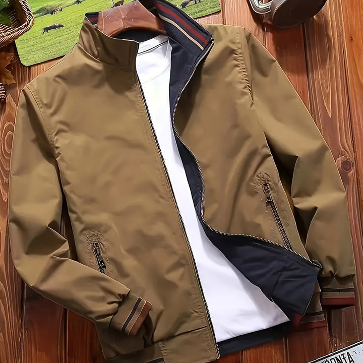 Men's reversible bomber jacket in khaki