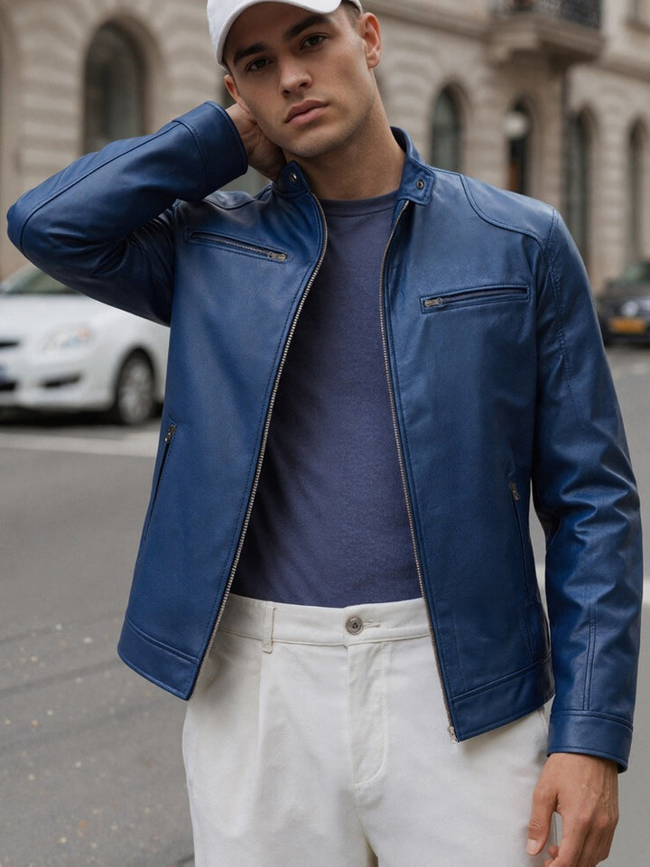 Men's slim fit biker jacket
