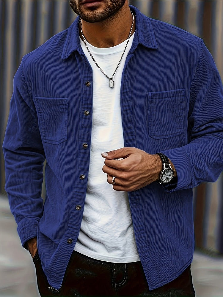 Men's textured shirt jacket
